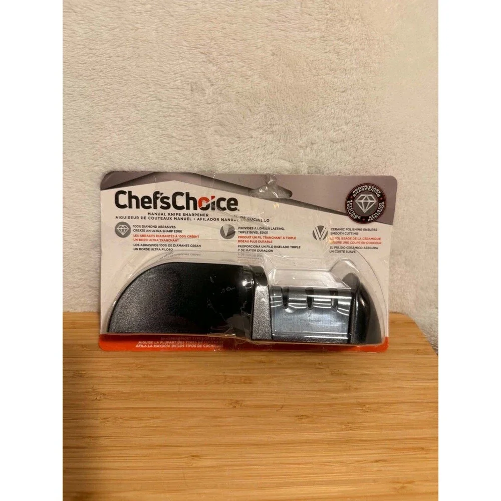 Chef'sChoice G4360 Manual Knife Sharpener Black Metal Kitchen Sharpener New